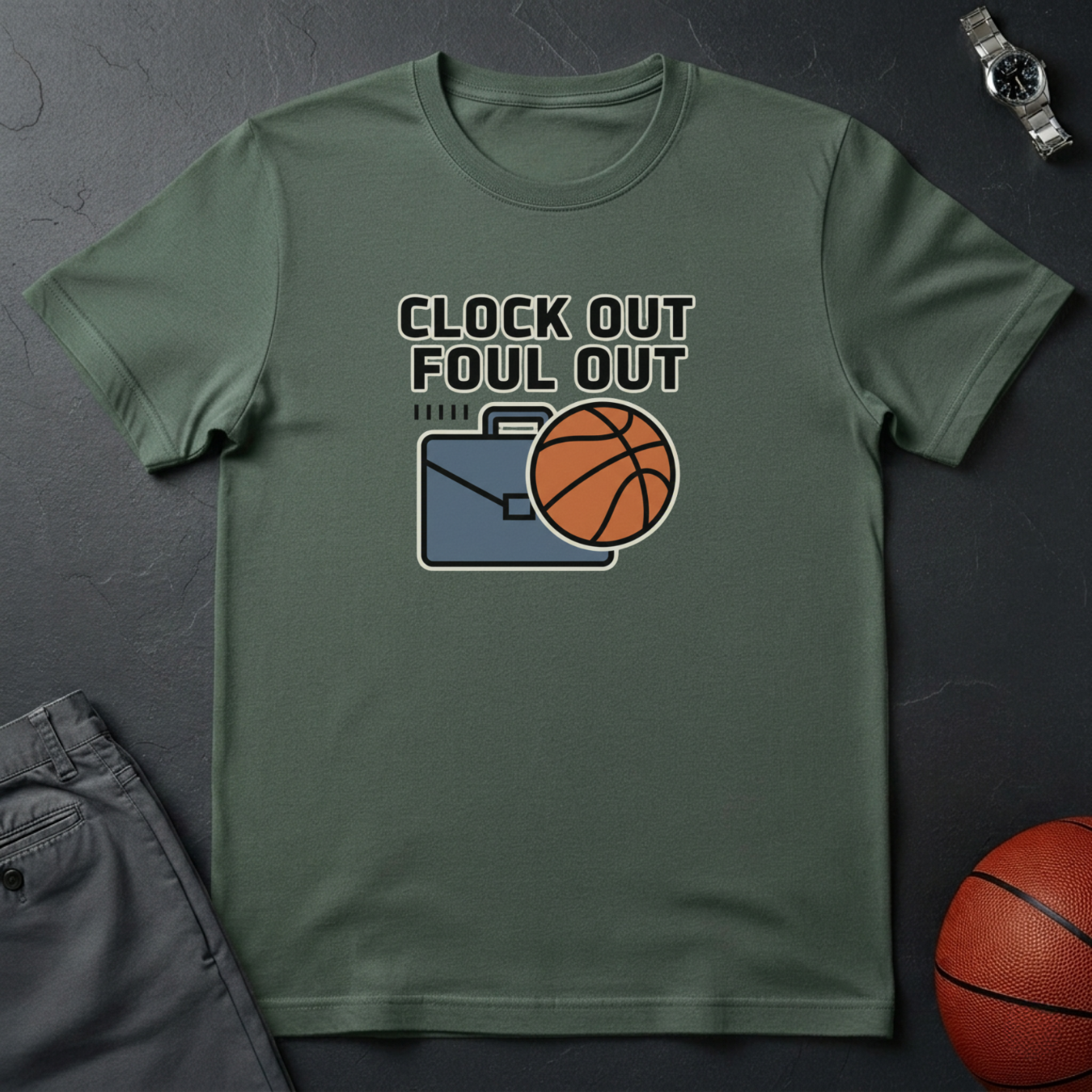 Clock Out Foul Out T-Shirt